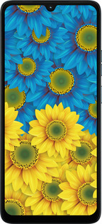 Силиконовый чехол Жёлто-голубые цветы для Motorola Moto G06 - 1048u-4187 изображение 