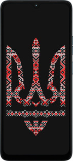 Силиконовый чехол Герб - вышиванка на черном фоне для Motorola Moto G06 - 1196u-4187 изображение 