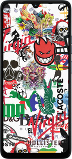 Силиконовый чехол Many different logos для Motorola Moto G06 - 4022u-4187 изображение 
