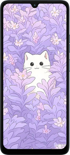 Силиконовый чехол Котик в цветах для Motorola Moto G06 - 6390u-4187 изображение 