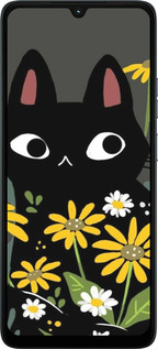 Силиконовый чехол Черный кот с цветами для Motorola Moto G06 - 6448u-4187 изображение 