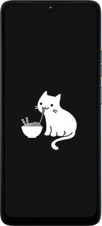 Силиконовый чехол С милым котом на черном фоне для Motorola Moto G06 - 6528u-4187 изображение 