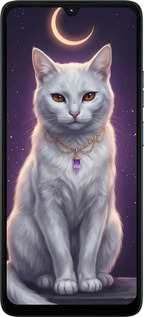 Силиконовый чехол Mystic White Cat Gothic Dark Purple Gold для Motorola Moto G06 - 6805u-4187 изображение 