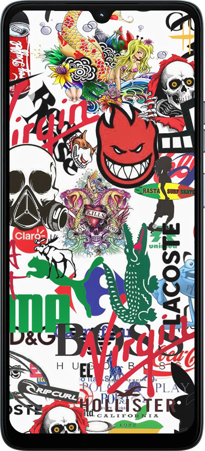 Силиконовый чехол Many different logos для Motorola Moto G06 - 4022u-4187 изображение 
