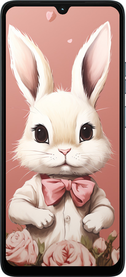 Силиконовый чехол Зайчик для Motorola Moto G06 - 5669u-4187 изображение 