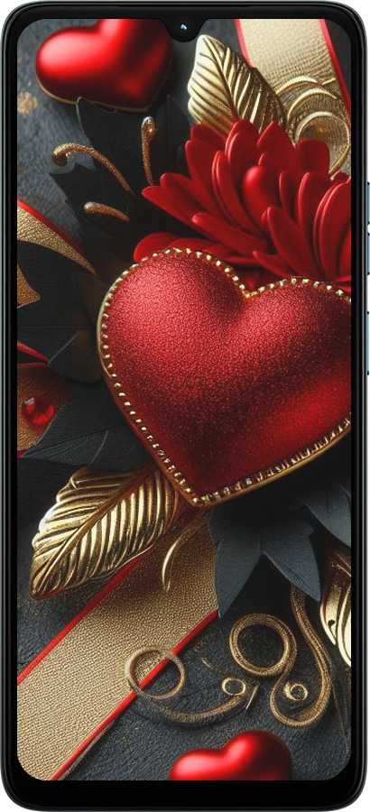 Силиконовый чехол Сердечки v2 для Motorola Moto G06 - 5832u-4187 изображение 