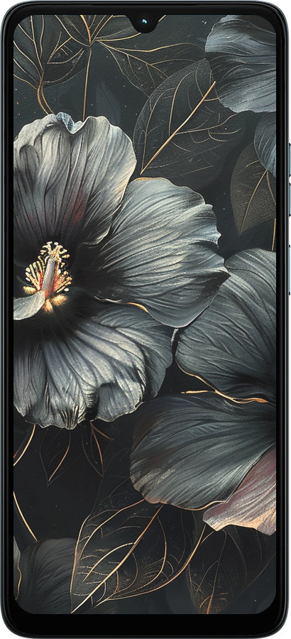 Силиконовый чехол Черные цветы для Motorola Moto G06 - 6031u-4187 изображение 