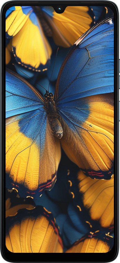 Силиконовый чехол Желто-голубые бабочки для Motorola Moto G06 - 6046u-4187 изображение 