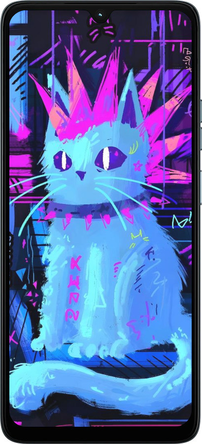 Силиконовый чехол Кот панк для Motorola Moto G06 - 6311u-4187 изображение 