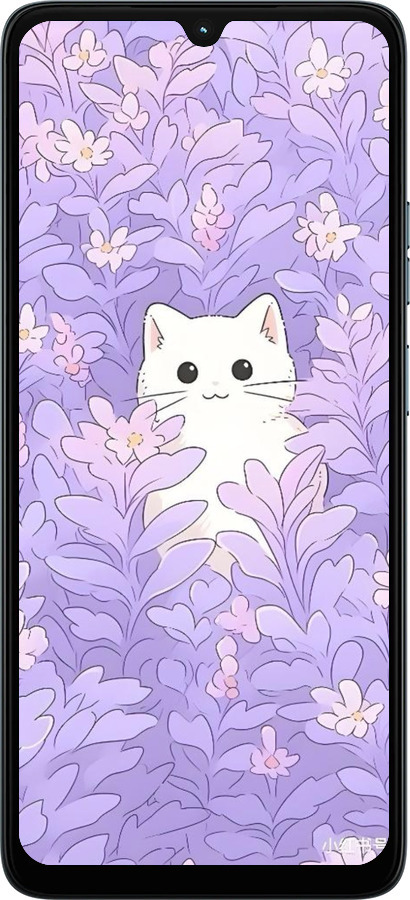 Силиконовый чехол Котик в цветах для Motorola Moto G06 - 6390u-4187 изображение 