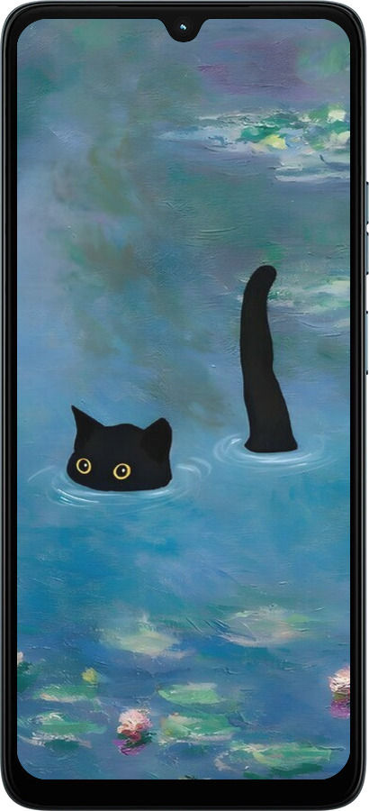 Силиконовый чехол С изображением кота и водяной лилии Monet для Motorola Moto G06 - 6519u-4187 изображение 
