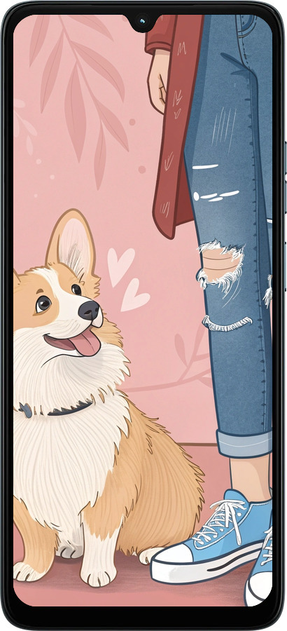 Силиконовый чехол Корги 3 для Motorola Moto G06 - 6707u-4187 изображение 