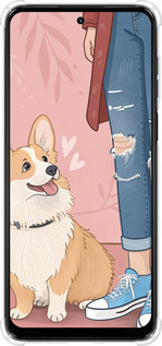 Силіконовий протиударний с посиленими кутами чехол Корги 3 для Motorola Moto G14 - 6707sp-3197 изображение 