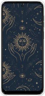 Силикон с усиленными углами чехол Celestial Harmony: Sun & Moon Gold Mystic Pattern для Motorola Moto G14 - 6778sp-3197 изображение 