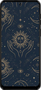 Силиконовый чехол Celestial Harmony: Sun & Moon Gold Mystic Pattern для Motorola Moto G14 - 6778u-3197 изображение 