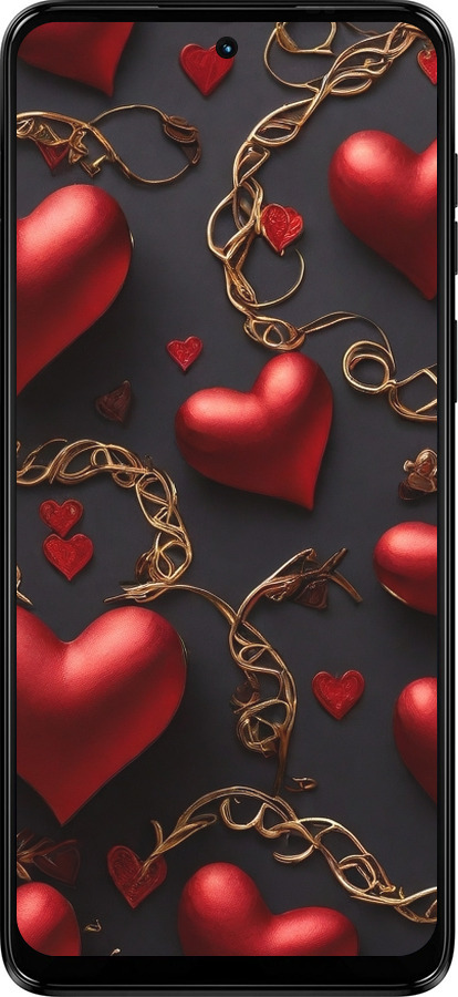 Силіконовий чехол Сердечки для Motorola Moto G14 - 5831u-3197 изображение 