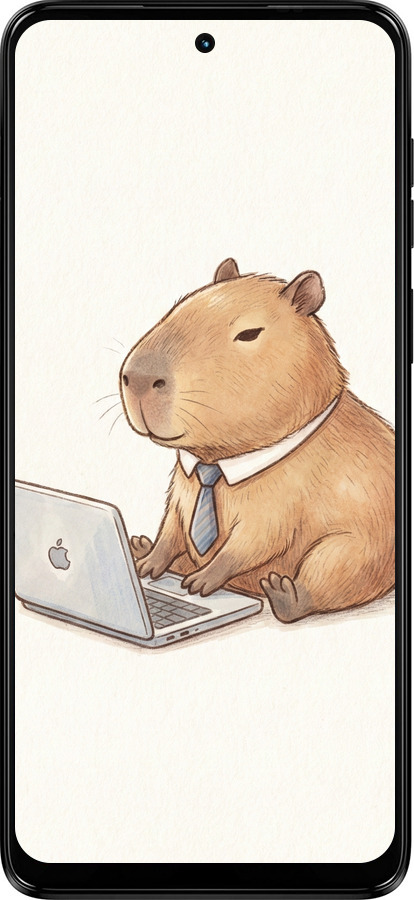 Силиконовый чехол Funny Capybara CEO Working для Motorola Moto G14 - 6777u-3197 изображение 