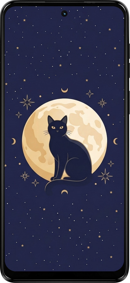 Силиконовый чехол Cute Cat Celestial/Witchy для Motorola Moto G14 - 6787u-3197 изображение 