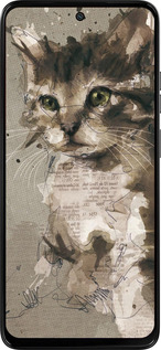 Силиконовый чехол Котёнок из пятен и линий для Motorola Moto G15 Power - 119u-4044 изображение 