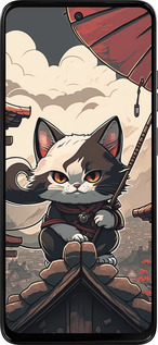 Силиконовый чехол Япония - кот на крыше для Motorola Moto G15 Power - 5582u-4044 изображение 