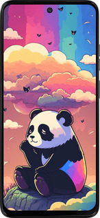 Силиконовый чехол Панда в облаках для Motorola Moto G15 Power - 5585u-4044 изображение 