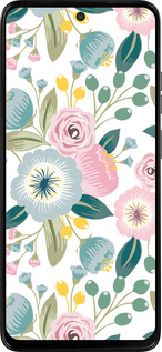 Силиконовый чехол Цветочные обои v2 для Motorola Moto G15 Power - 5602u-4044 изображение 