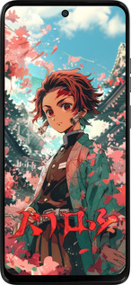Силиконовый чехол Tanjiro Kamado для Motorola Moto G15 Power - 6132u-4044 изображение 