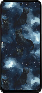 Силиконовый чехол Изображение Кошек с тёмной акварелью для Motorola Moto G15 Power - 6521u-4044 изображение 