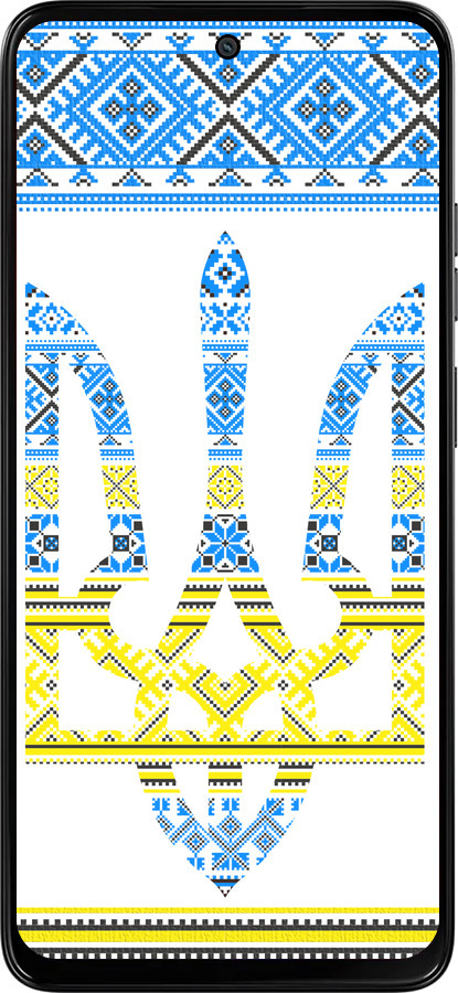 Силиконовый чехол Герб - вышиванка желто-голубая для Motorola Moto G15 Power - 1197u-4044 изображение 