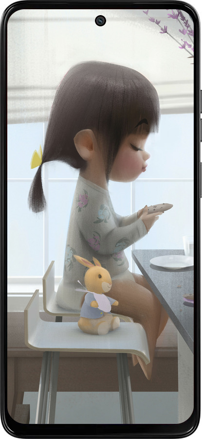 Силиконовый чехол Милая девочка с зайчиком для Motorola Moto G15 Power - 4039u-4044 изображение 