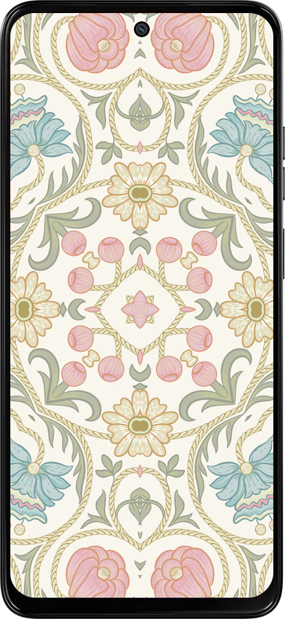 Силиконовый чехол Цветочный орнамент v2 для Motorola Moto G15 Power - 5513u-4044 изображение 