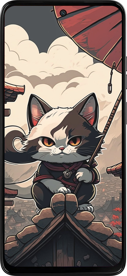 Силиконовый чехол Япония - кот на крыше для Motorola Moto G15 Power - 5582u-4044 изображение 