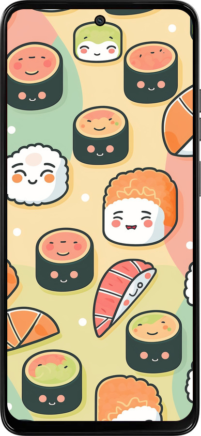 Силиконовый чехол Суши паттерн для Motorola Moto G15 Power - 5583u-4044 изображение 