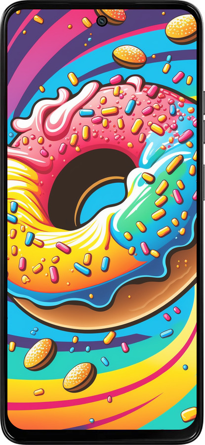 Силиконовый чехол Пончик радуга для Motorola Moto G15 Power - 5584u-4044 изображение 