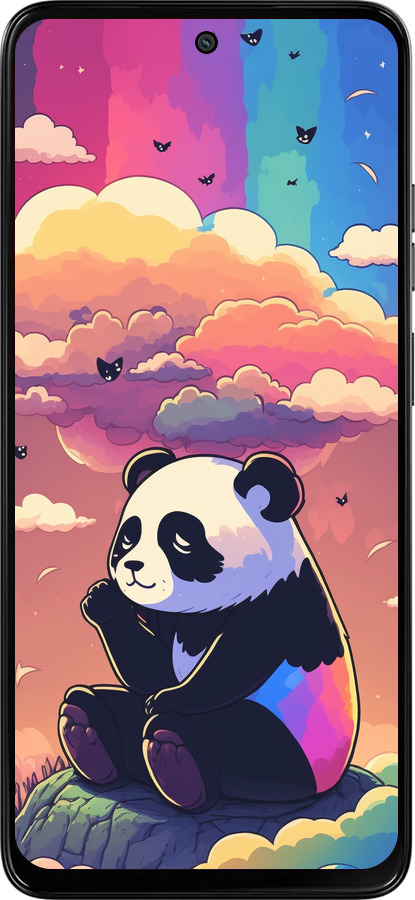 Силиконовый чехол Панда в облаках для Motorola Moto G15 Power - 5585u-4044 изображение 