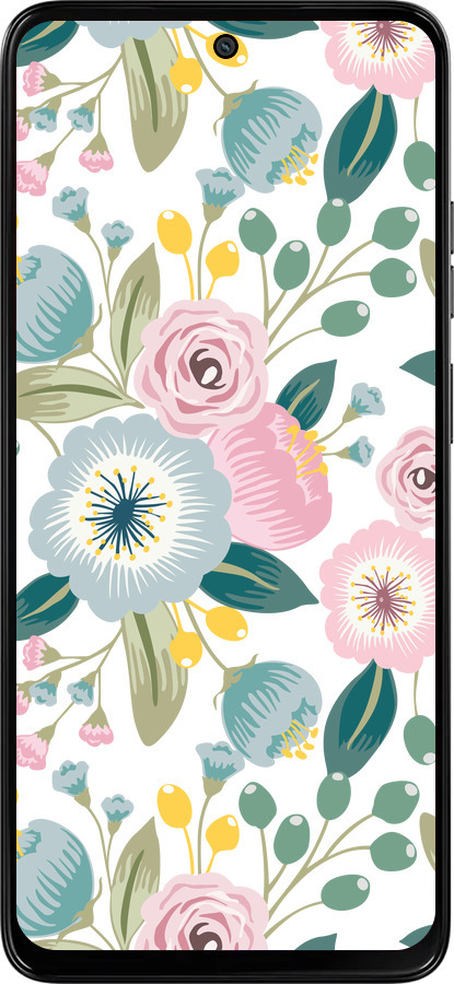 Силиконовый чехол Цветочные обои v2 для Motorola Moto G15 Power - 5602u-4044 изображение 