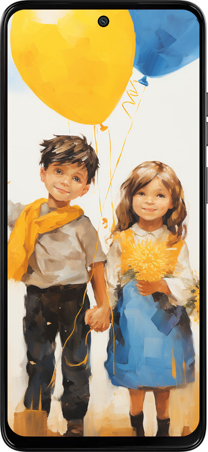 Силиконовый чехол Дети с шариками для Motorola Moto G15 Power - 5659u-4044 изображение 