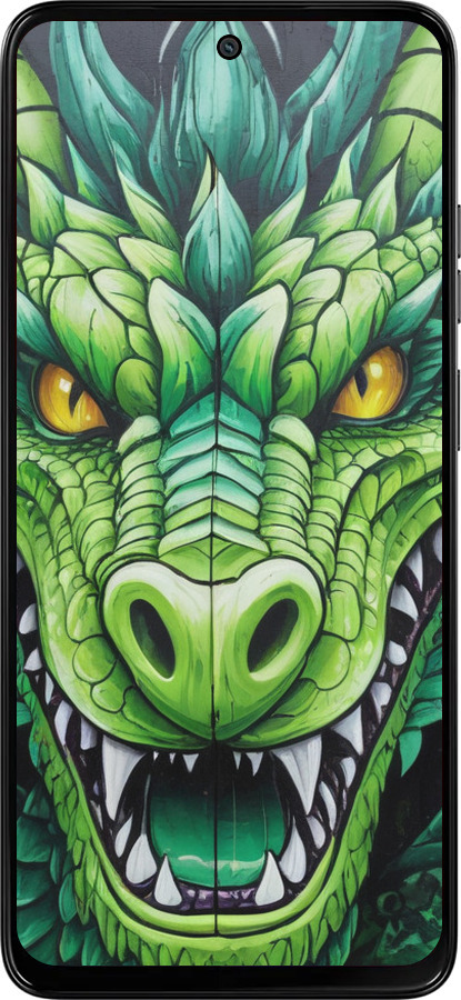 Силиконовый чехол Зелёный дракон для Motorola Moto G15 Power - 5816u-4044 изображение 