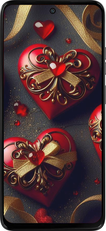 Силиконовый чехол Сердечки v4 для Motorola Moto G15 Power - 5834u-4044 изображение 