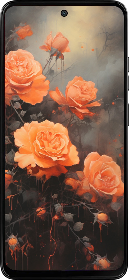 Силиконовый чехол Оранжевые розы для Motorola Moto G15 Power - 5944u-4044 изображение 