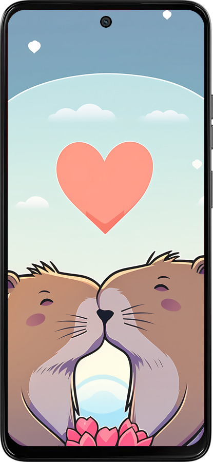 Силиконовый чехол Капибара любовь для Motorola Moto G15 Power - 6027u-4044 изображение 