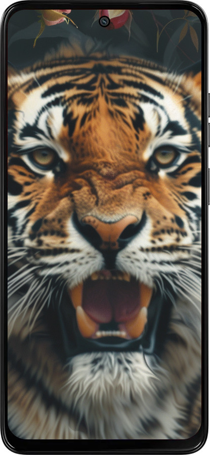 Силиконовый чехол Тигровое величие для Motorola Moto G15 Power - 6080u-4044 изображение 