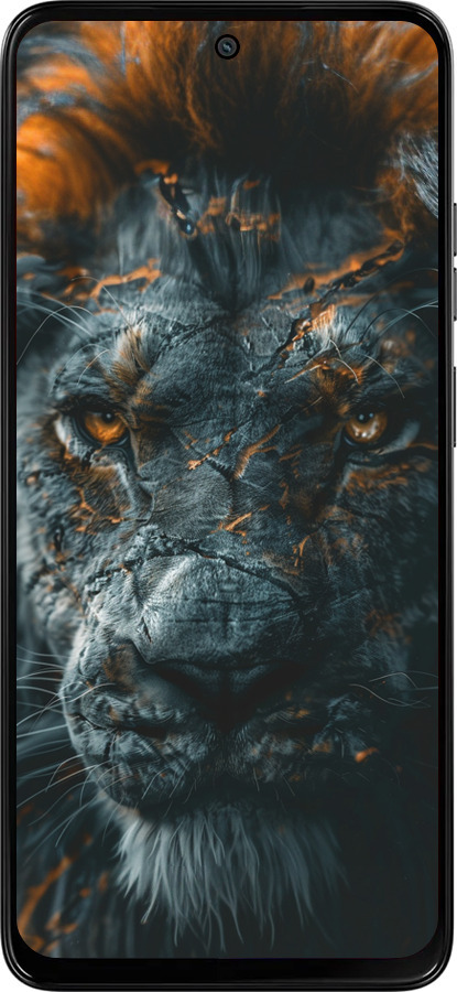 Силиконовый чехол Пламенный лев для Motorola Moto G15 Power - 6153u-4044 изображение 