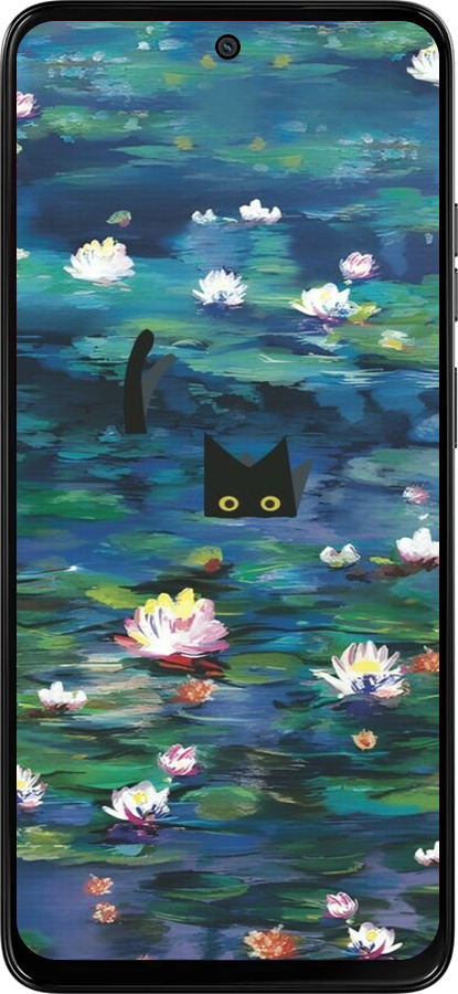 Силиконовый чехол із зображенням водяних лілій та кішок для Motorola Moto G15 Power - 6257u-4044 изображение 