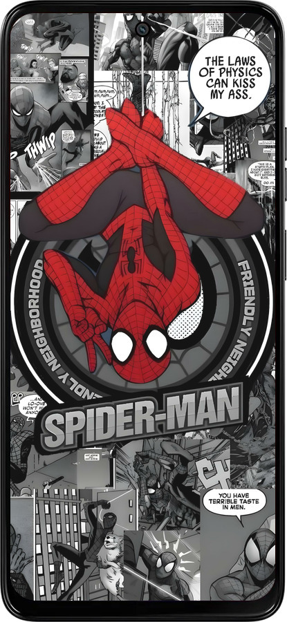 Силиконовый чехол Человек паук для Motorola Moto G15 Power - 6279u-4044 изображение 