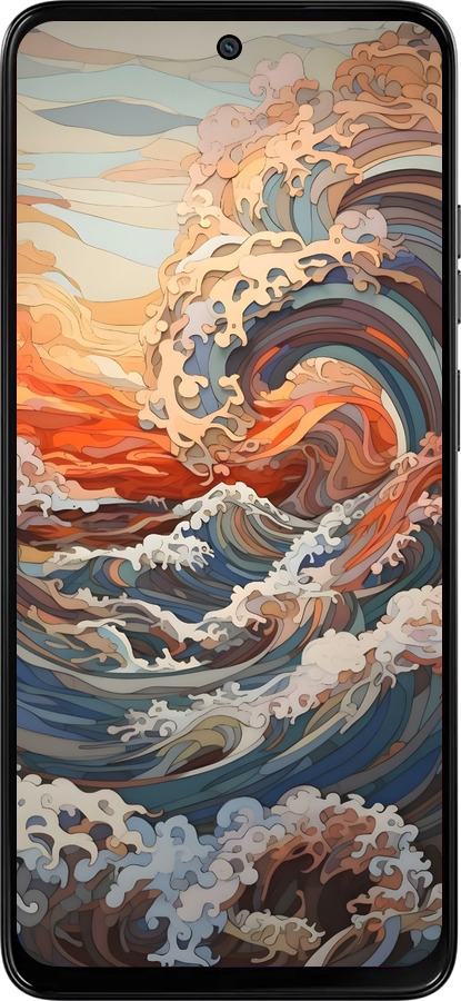 Силіконовий чехол Арт хвилі для Motorola Moto G15 Power - 6324u-4044 изображение 