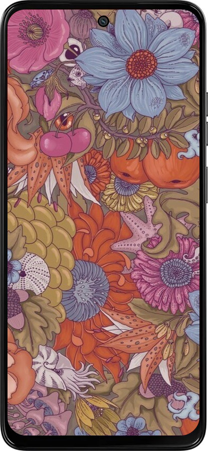Силиконовый чехол Абстрактные цветы для Motorola Moto G15 Power - 6526u-4044 изображение 