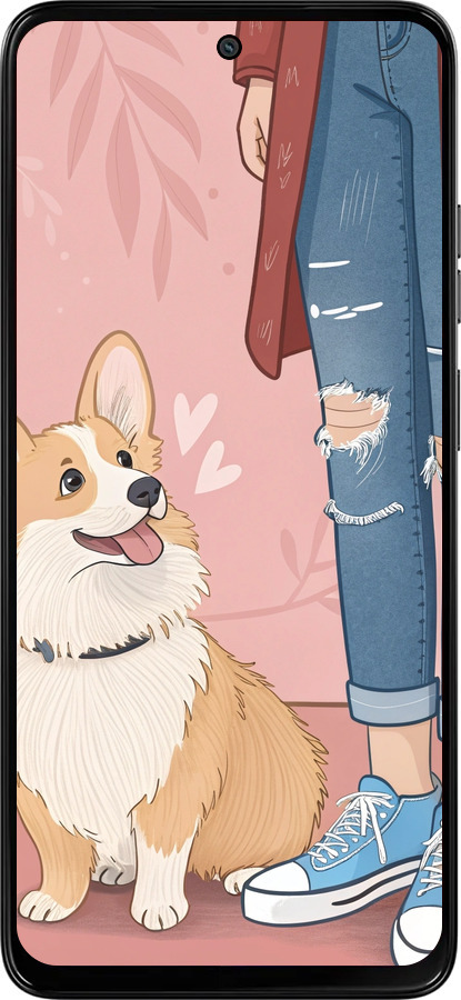 Силіконовий чехол Корги 3 для Motorola Moto G15 Power - 6707u-4044 изображение 