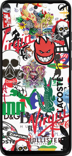 Силиконовый чехол Many different logos для Motorola Moto G15 - 4022u-3948 изображение 