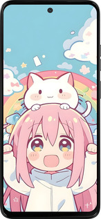 Силиконовый чехол Девочка аниме радуга для Motorola Moto G15 - 6304u-3948 изображение 